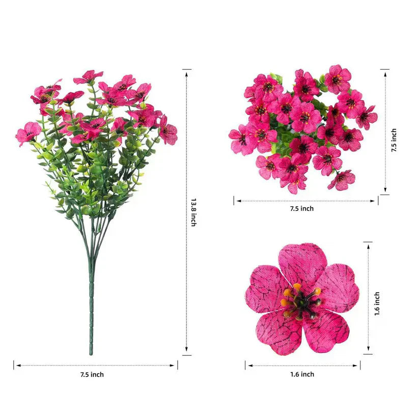 9-Color Artificial Flower (6pcs/12pcs/24pcs/set), UV Resistant Colorful Fake Flower