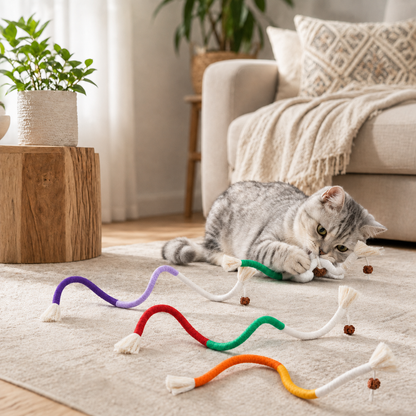 Jynvre Cat Chew Toys 3Pcs – Safe Organic Teeth Cleaning Ropes
