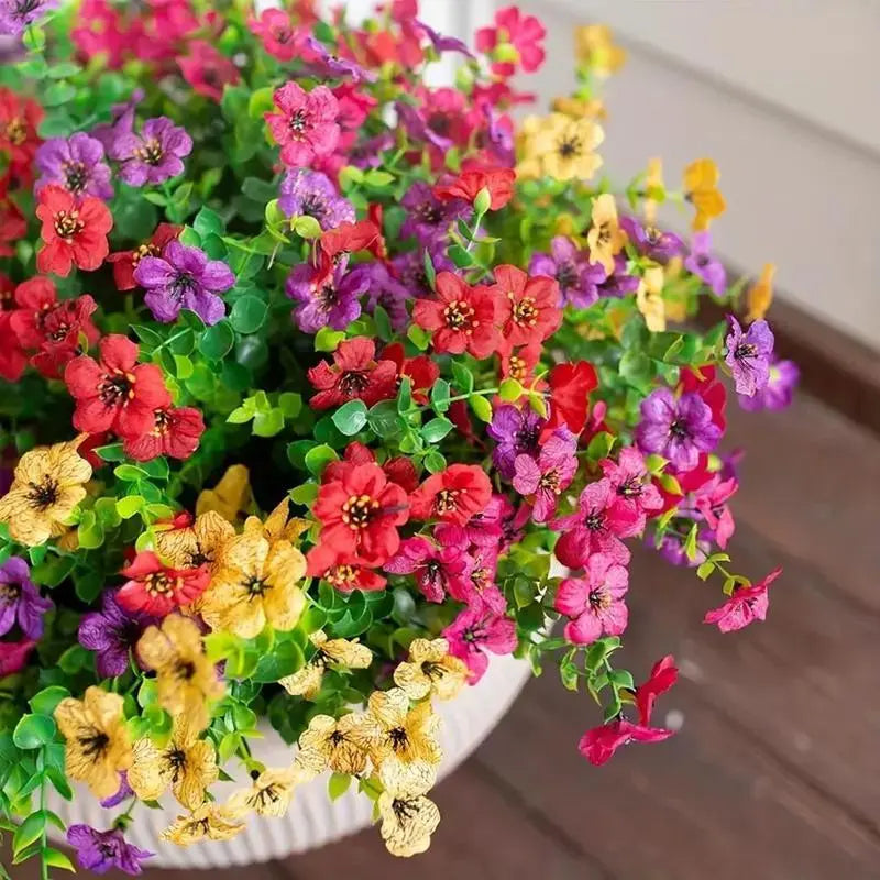 9-Color Artificial Flower (6pcs/12pcs/24pcs/set), UV Resistant Colorful Fake Flower