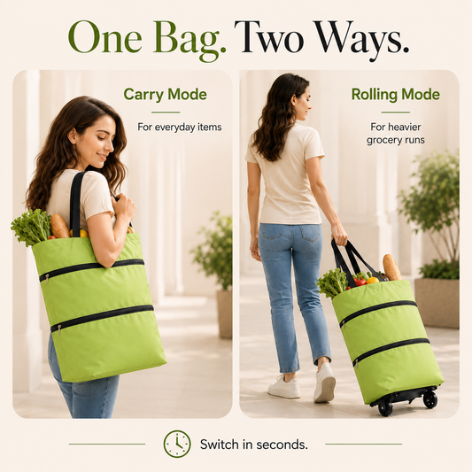 FOLDABLE 2-IN-1 SHOPPING BAG