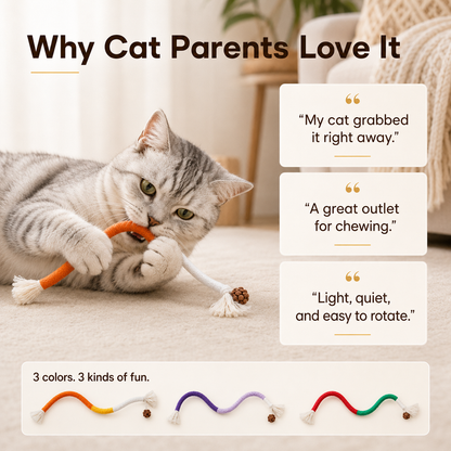 Jynvre Cat Chew Toys 3Pcs – Safe Organic Teeth Cleaning Ropes