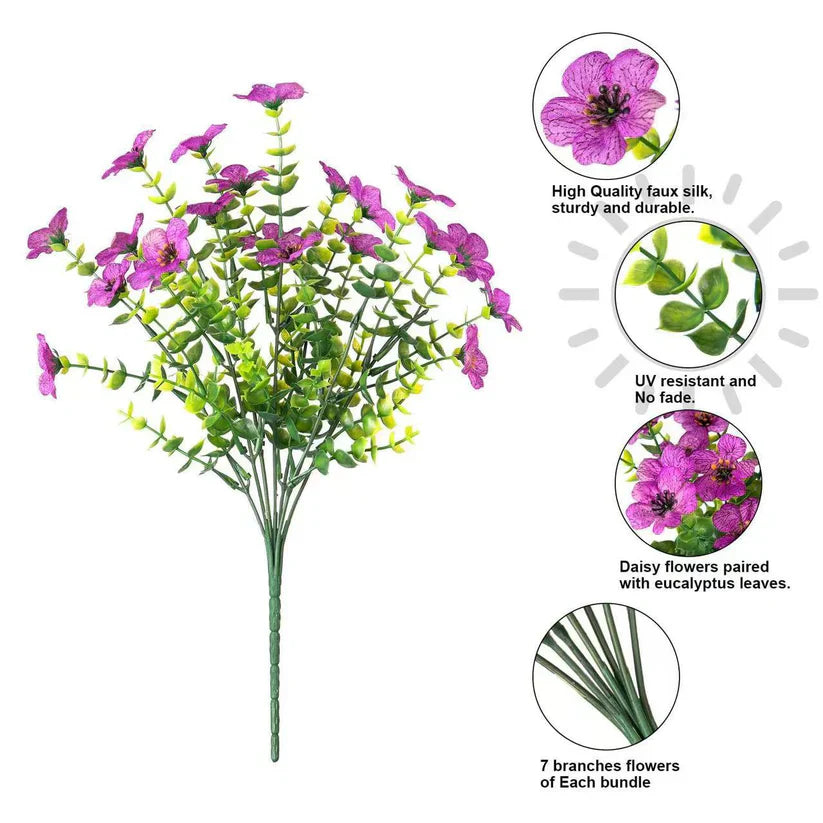 9-Color Artificial Flower (6pcs/12pcs/24pcs/set), UV Resistant Colorful Fake Flower