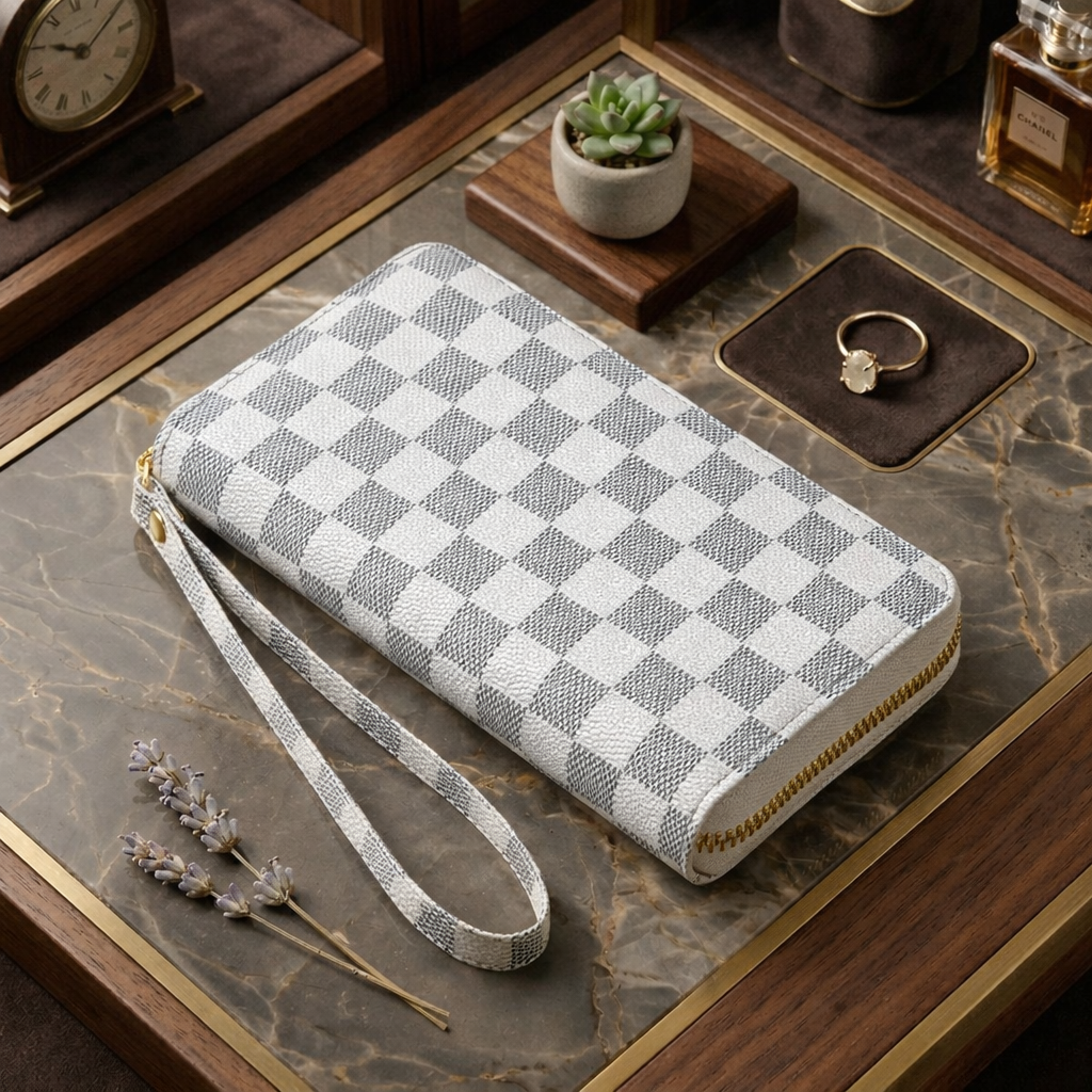 Elegant Womens Double-Zip Long Wallet — Refined Simplicity, Everyday Function