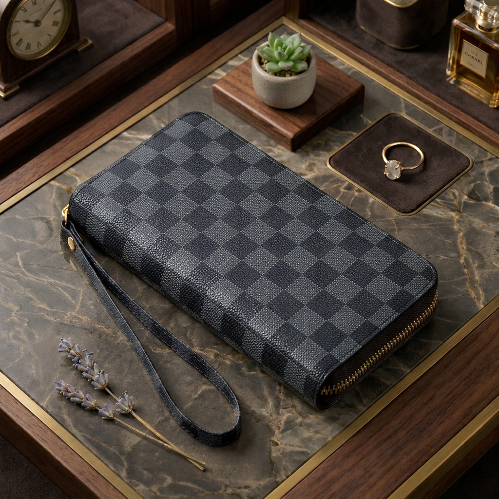 Elegant Womens Double-Zip Long Wallet — Refined Simplicity, Everyday Function