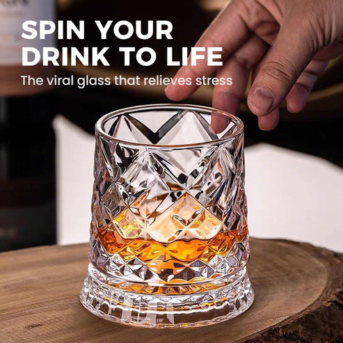 🔥New Year Hot Sale 50% OFF✨360° Rotating Whiskey Glass Tumbler💎