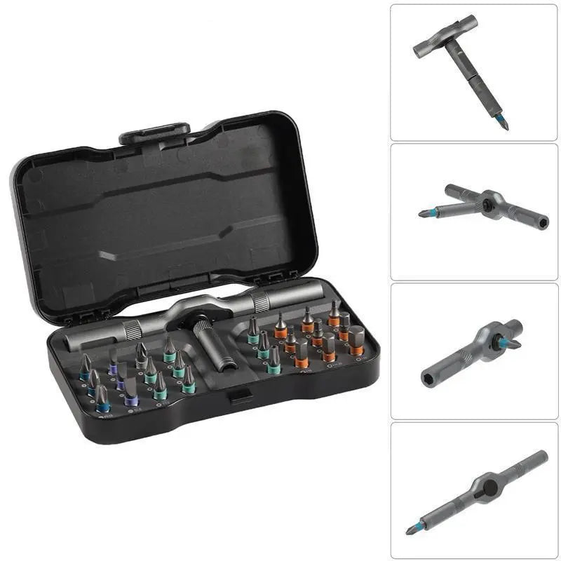24-in-1 Multi-Purpose Magnetic Ratchet Screwdriver & Wrench Set