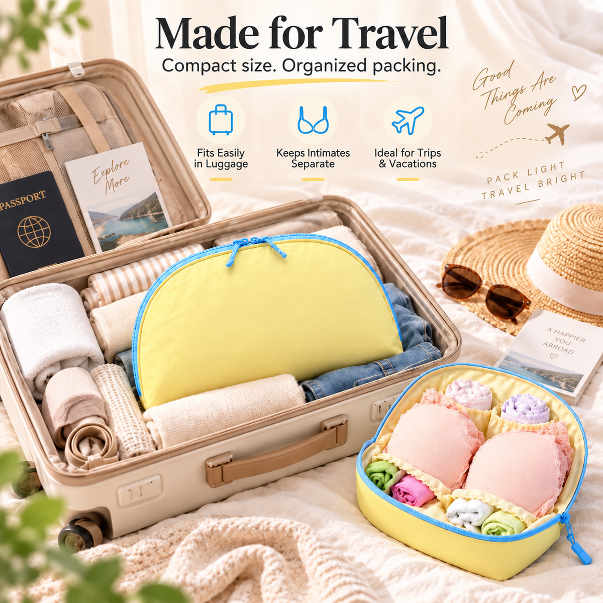 🧳 3-in-1 Travel Underwear Storage Bag