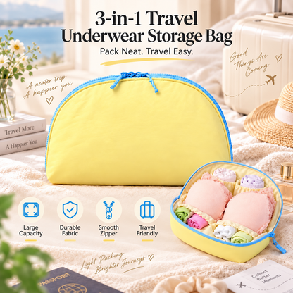🧳 3-in-1 Travel Underwear Storage Bag