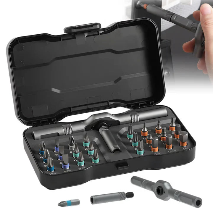 24-in-1 Multi-Purpose Magnetic Ratchet Screwdriver & Wrench Set