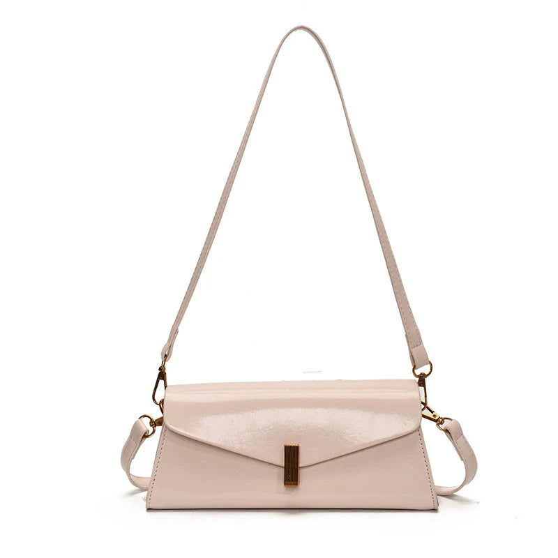 Glossy Minimal Baguette Bag — Refined Shine, Everyday Ease