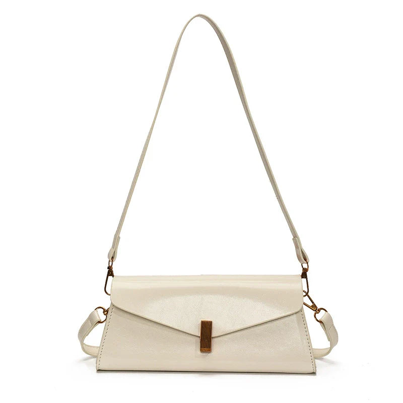 Glossy Minimal Baguette Bag — Refined Shine, Everyday Ease