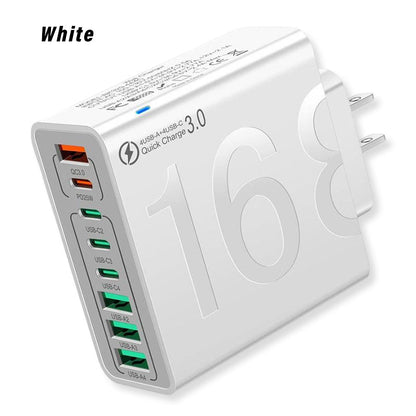8-Port Fast Charging USB Hub (4 USB-C + 4 USB-A) – Smart, Portable Charger for Phones, Tablets, and More