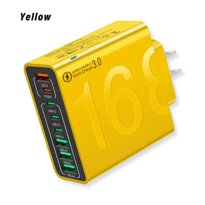 8-Port Fast Charging USB Hub (4 USB-C + 4 USB-A) – Smart, Portable Charger for Phones, Tablets, and More
