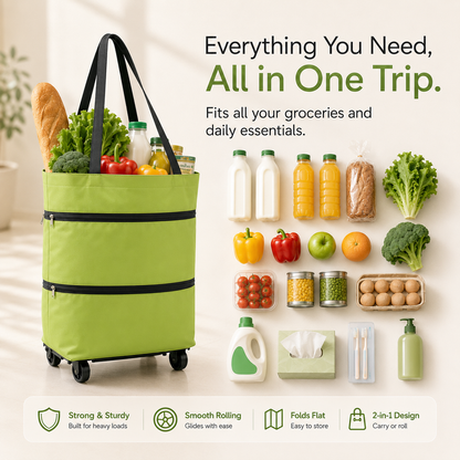 FOLDABLE 2-IN-1 SHOPPING BAG