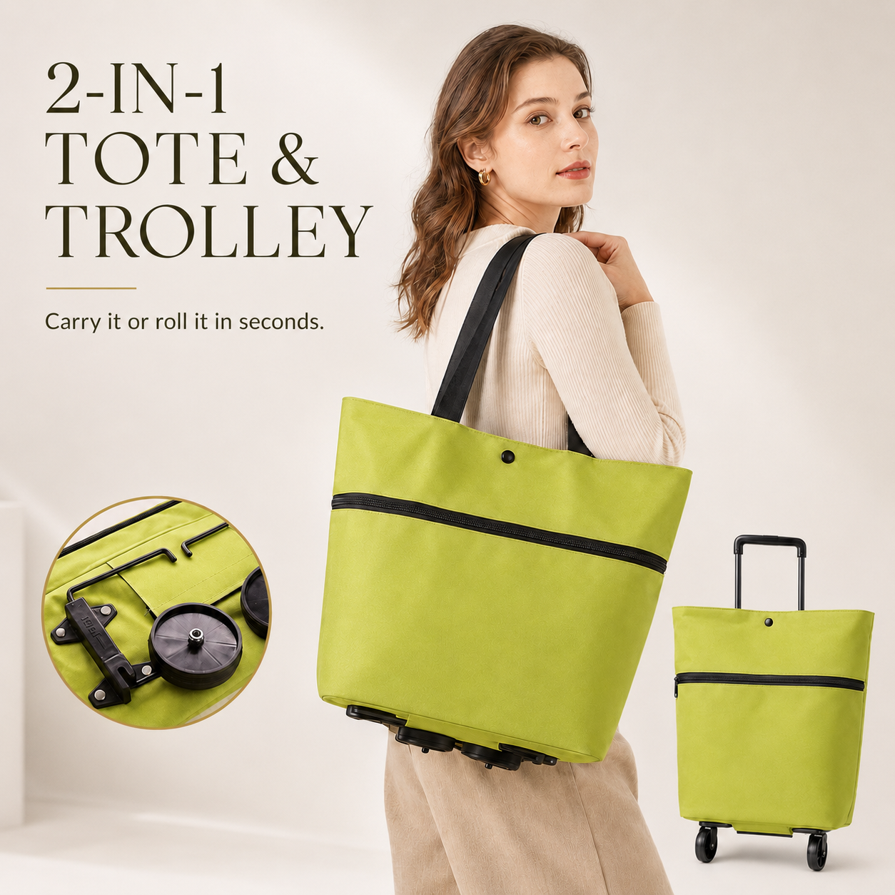 FOLDABLE 2-IN-1 SHOPPING BAG