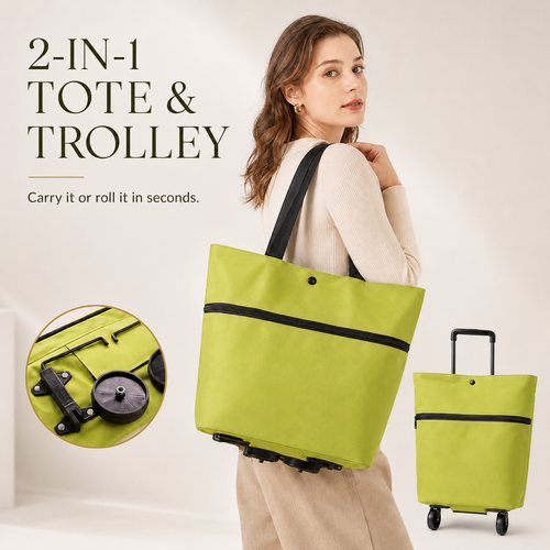 FOLDABLE 2-IN-1 SHOPPING BAG