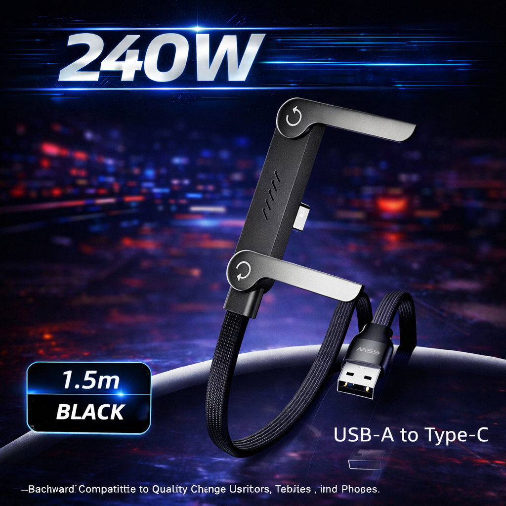 2-in-1 Invisible Holder Charger Cable⚡240w super fast charging Fast Charging Cord