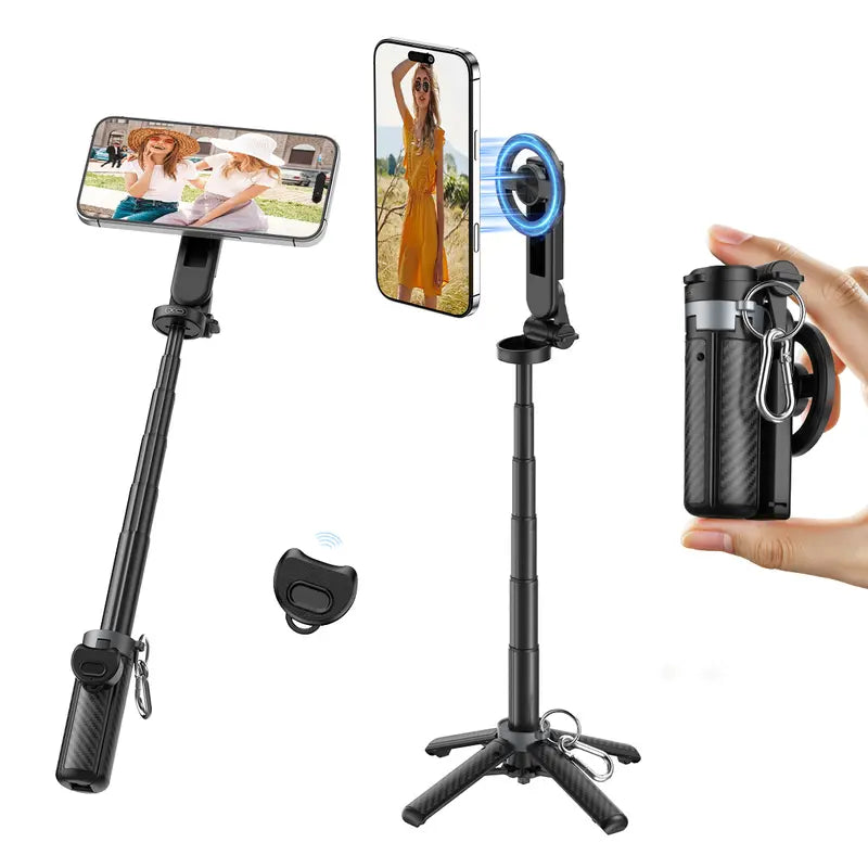 ✨4-in-1 Multifunctional 360° Rotation Magnetic Selfie Stick