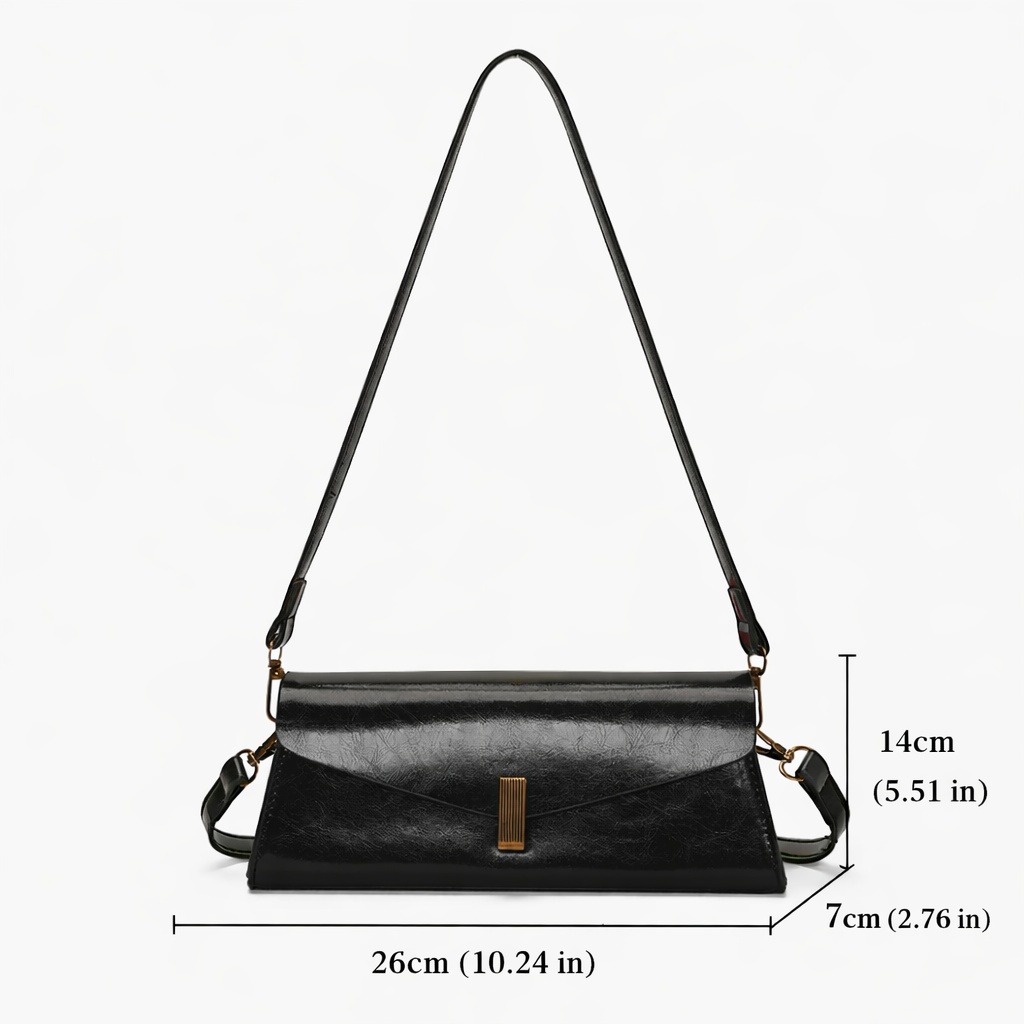 Glossy Minimal Baguette Bag — Refined Shine, Everyday Ease