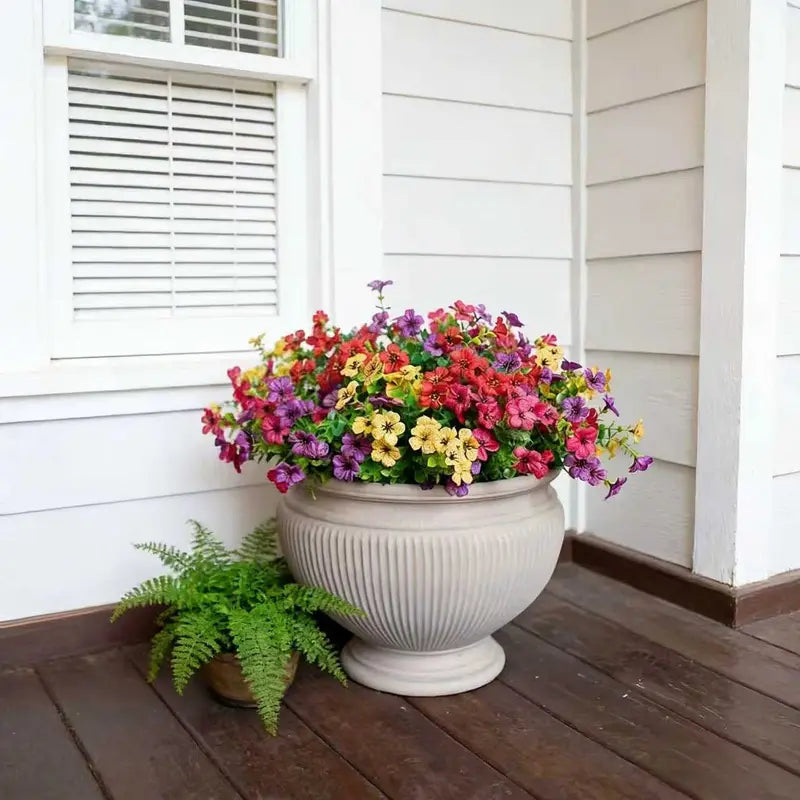 9-Color Artificial Flower (6pcs/12pcs/24pcs/set), UV Resistant Colorful Fake Flower