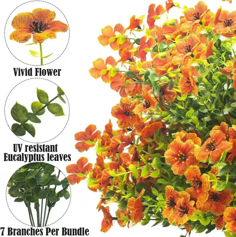 9-Color Artificial Flower (6pcs/12pcs/24pcs/set), UV Resistant Colorful Fake Flower