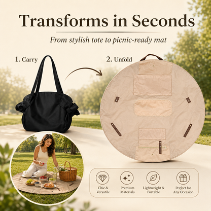 Women's Durable Canvas Tote Reusable Bag - 2-in-1 Collapsible