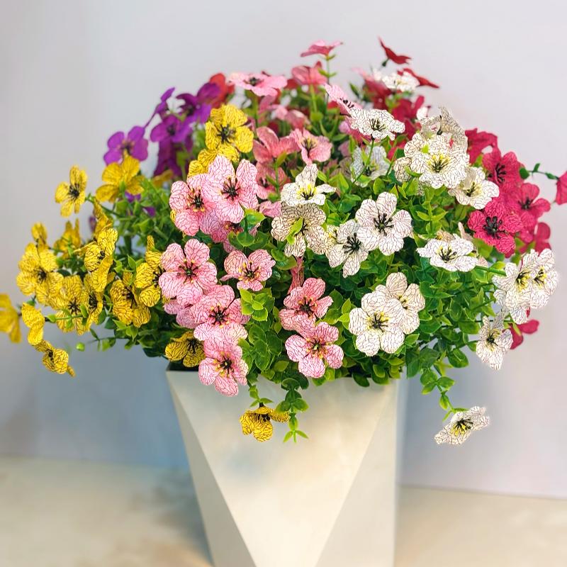 9-Color Artificial Flower (6pcs/12pcs/24pcs/set), UV Resistant Colorful Fake Flower