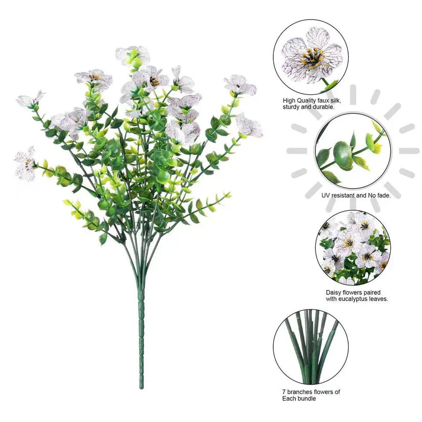 9-Color Artificial Flower (6pcs/12pcs/24pcs/set), UV Resistant Colorful Fake Flower