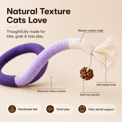 Jynvre Cat Chew Toys 3Pcs – Safe Organic Teeth Cleaning Ropes