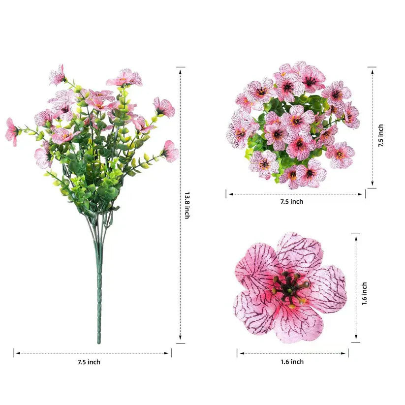 9-Color Artificial Flower (6pcs/12pcs/24pcs/set), UV Resistant Colorful Fake Flower