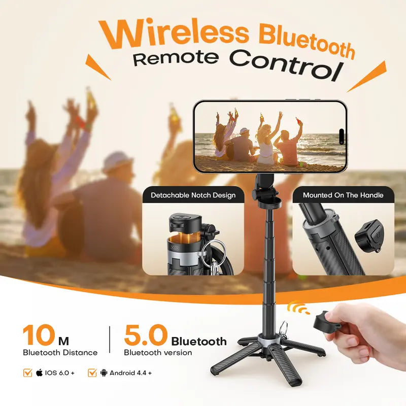 ✨4-in-1 Multifunctional 360° Rotation Magnetic Selfie Stick