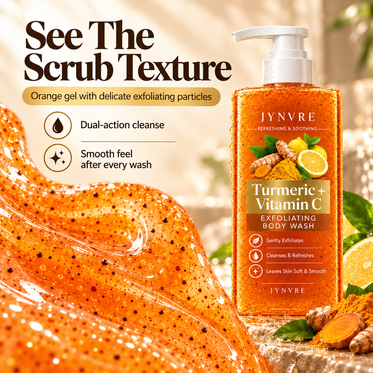 JYNVRE Turmeric & Vitamin C Brightening Body Wash 500ml