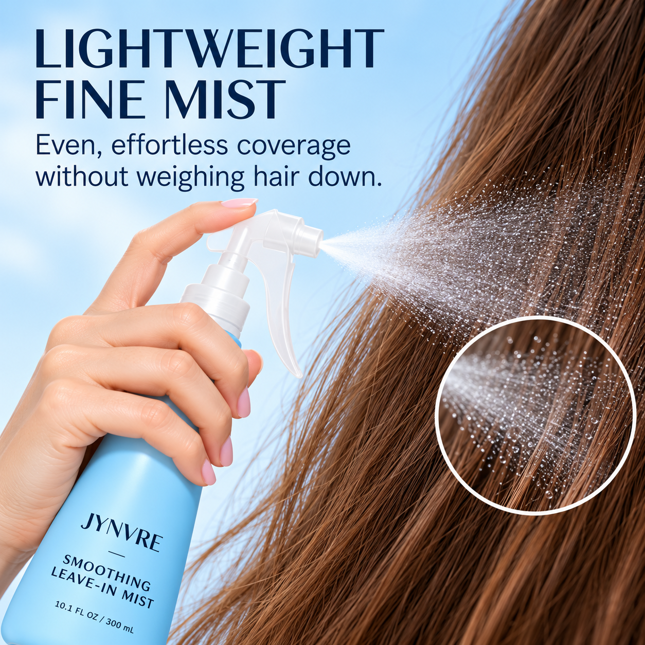 Fine hair mist application