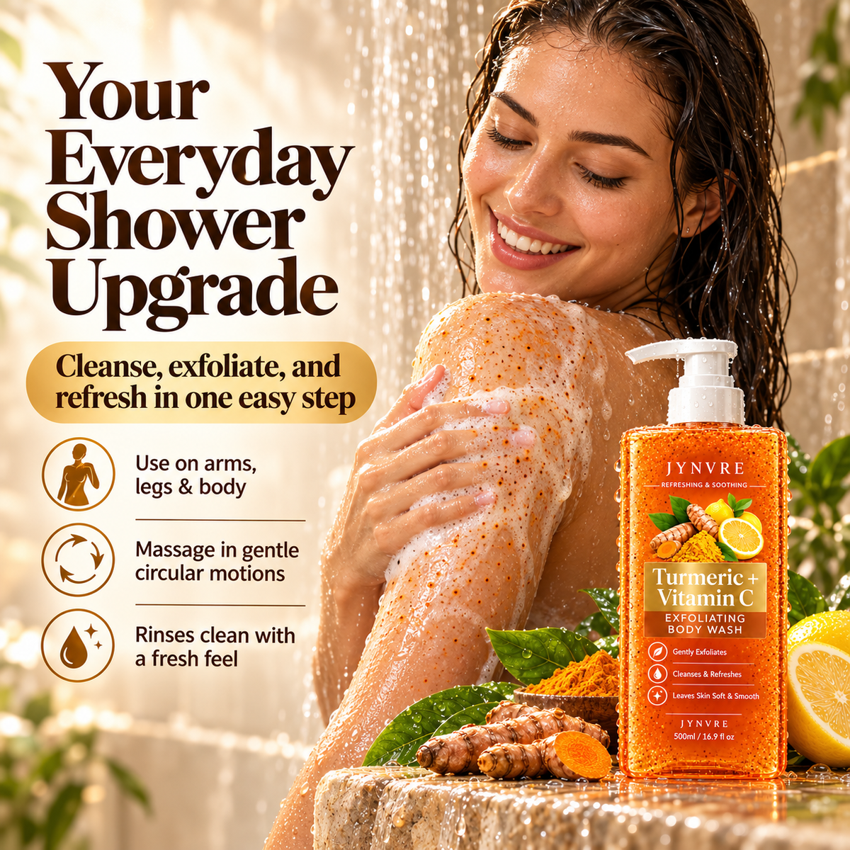 JYNVRE Turmeric & Vitamin C Brightening Body Wash 500ml