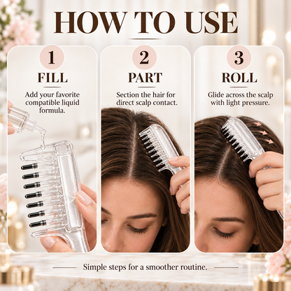 Crystal Roller Scalp Oil Applicator Comb